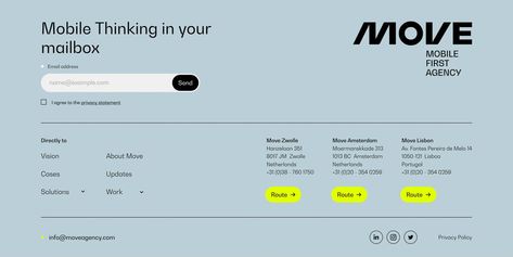 Footer Section Design from Move. Create a lasting impression and guide users to key actions. Footer Section Website Design, Footer Design Inspiration, Footer Inspiration, Footer Web Design, Website Footer Design, Section Design, Interactive Web Design, Website Layouts, Footer Design