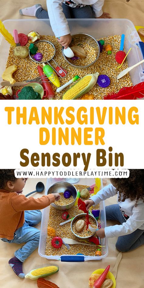 Thanksgiving Sensory Bin, Thanksgiving Sensory, Thanksgiving Activities For Toddlers, Thanksgiving Lesson Plans, Thanksgiving Activities Preschool, Toddler Sensory Bins, Thanksgiving Toddler, Thanksgiving Lessons, Thanksgiving Crafts Preschool