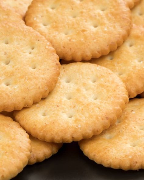 These Homemade Ritz Crackers are the Easiest Thing You'll Make All Week | Kitchn Recipe For Ritz Crackers, Jatz Crackers Recipes, Buttery Crackers Recipe, Easy Crackers Recipe, Cracker Biscuits Recipe, Vegan Ritz Cracker Recipes, Homemade Townhouse Crackers, Recipe For Crackers, Homemade Peanut Butter Crackers