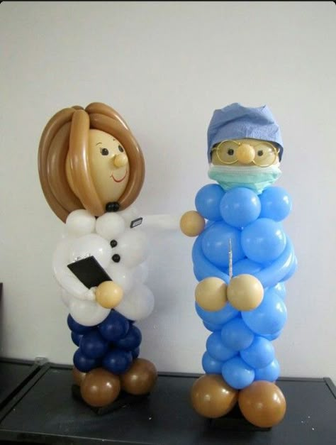 . Nurse Balloons, Medical Themed Parties, Balloon Figures, Medical Party, Doctor Party, Nursing School Graduation Party, Nurse Decor, Nurse Party, Deco Ballon