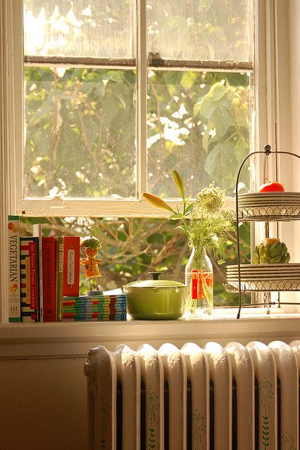 Love the wide windowsill Deep Window Sill, Window Inspiration, Country Bumpkin, Looking Out The Window, Window View, Cottage Living, Open Window, Through The Window, Kitchen Window