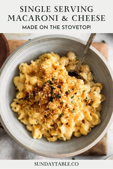 Single Serving Macaroni and Cheese Small Serving Mac And Cheese, Mac N Cheese For One, Single Serve Pasta, Single Serving Mac And Cheese, Macaroni And Cheese For One, Homemade Macaroni And Cheese, Cozy Recipes, Broccoli Bacon, Easy Mac And Cheese