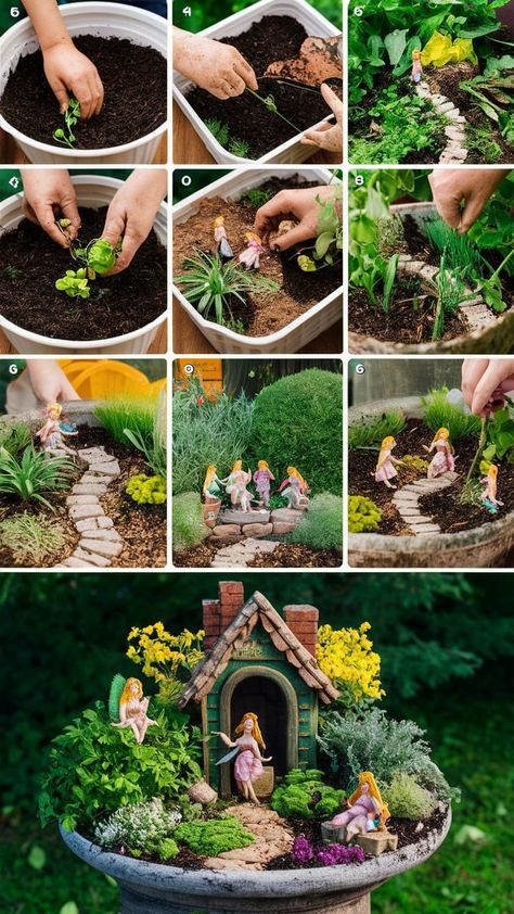 Imagine stepping into a world where magic is real, and tiny fairies flutter among miniature landscapes. Creating a fairy garden is your ticket to this enchanting realm! Whether you have a green thumb or are just looking for a fun DIY project, a fairy garden can bring a sprinkle of magic to your home Fairy Garden How To, Diy Fairies For Fairy Garden, Diy Miniature Landscape, Diy Fairy Garden For Kids, Modern Fairy Garden, How To Start A Fairy Garden, Easy Fairy Garden Ideas Diy, Terriums Ideas Fairies Garden, Diy Fairy Garden Ideas Indoor