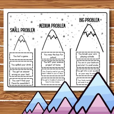 Size Of The Problem Sorting Activity & Visuals For SEL Lesson & Counseling Size Of The Problem Activities, Size Of The Problem Activities Free, Self Awareness Activities For Kids, Sel Activities For Elementary School, Sel Education, Therapeutic Classroom, Classroom Sel, Behavioral Specialist, Counselling Activities