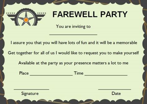 Farewell Certificate Template (1) - TEMPLATES EXAMPLE | TEMPLATES EXAMPLE Invitation For Farewell For Seniors, Farewell Party Invitation Card Handmade, Farewell Card Ideas Handmade For Seniors, Farewell Invitation Cards For Seniors, Farewell Invitation Cards For Seniors Handmade, Farewell Party Invitations Templates, Farewell Ideas For Seniors, Farewell Quotes For Seniors, Farewell Invitation Card