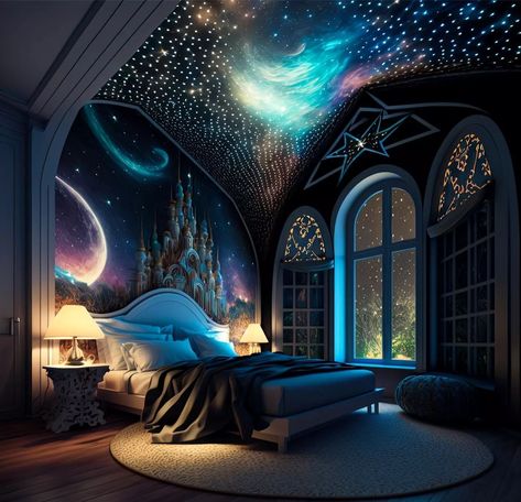 Dark Eclectic Bedroom, Dark Elegant Bedroom, Moody Eclectic Bedroom, Forest Bedroom Aesthetic, Witchcore Bedroom, Gothic Boho Home Decor, Enchanted Forest Bedroom, Moody Eclectic, Forest Themed Bedroom