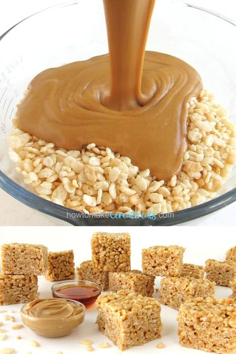 Rice Krispie Without Marshmallow, Rice Crispy Recipes Without Marshmallows, Peanut Butter Rice Krispie Squares Without Marshmallows, Rice Krispie And Peanut Butter Treats, Rice Krispies Without Marshmallows, Cereal Bars Without Marshmallows, Peanut Butter Honey Rice Krispie Treats, Honey Rice Krispie Treats, Treats Made With Honey