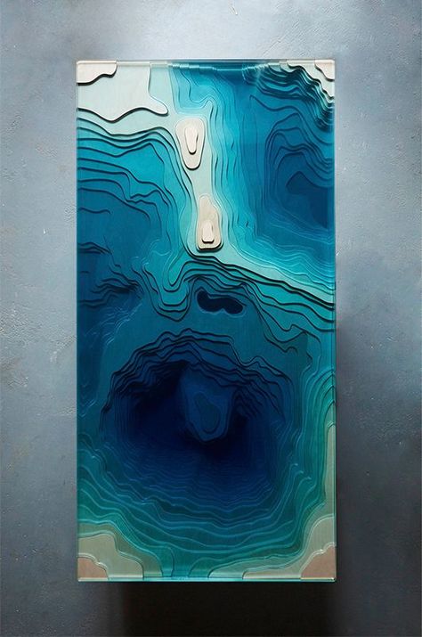 Customized Resin Ocean Table，fabulous artwork by EP Design Lab, US$ 9,900 #artwork #table #furniture #handmade Resin Tables, Desain Furnitur Modern, Desain Editorial, Creation Art, Seni 3d, The Abyss, Design Lab, Kirigami, Art Plastique