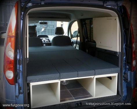 Renault Kangoo Camper, Vw Conversions, Vw Caddy Maxi, Kangoo Camper, Van Bed, Caddy Maxi, T5 Camper, Van Storage, Camping Box