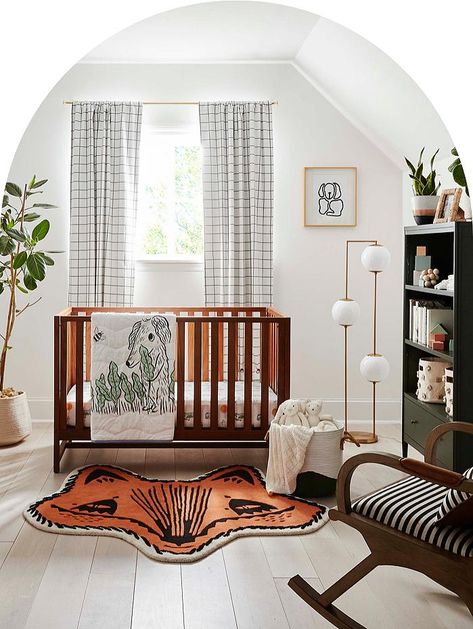 Crate And Barrel Nursery, Bohemian Nursery Decor, Small Room Nursery, Boho Baby Nursery, Store Furniture, Kids Nursery, Fall Kids, Baby Store