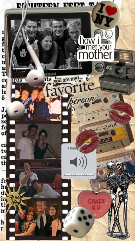 #shuffle #collage #myfirstshuffle #moodboard #aesthetic #himym #howimetyourmother Sitcoms Collage, Himym Poster Aesthetic, How I Met Your Mother Collage, How I Met Your Mother Wallpaper Aesthetic, Himym Wallpaper Aesthetic, How I Met Your Mother Aesthetic, Sitcom Aesthetic, Himym Aesthetic, Himym Wallpaper