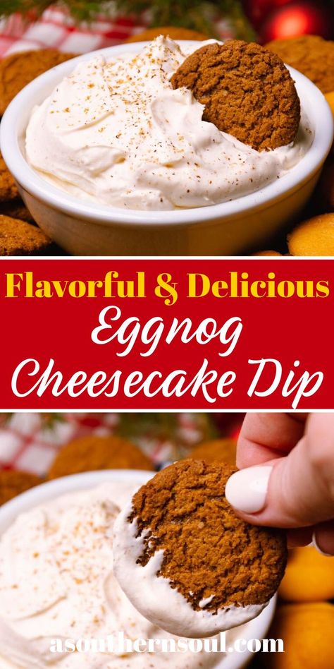 Christmas Dips, Christmas Entertainment, Christmas Dip, Eggnog Cheesecake, Cheesecake Dip, Southern Food, Decadent Cakes, Christmas Brunch, Southern Cooking