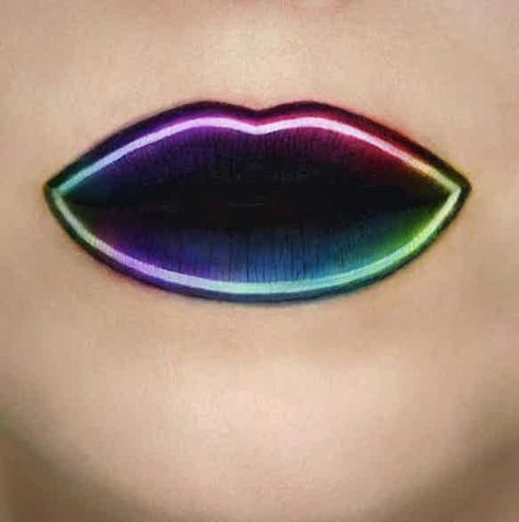 21 Insanely Intricate Lip Art Looks for Halloween Beauty | Brit + Co Drawing Lipstick, Makeup Tips Lips, Art Lips, Halloweenský Makeup, Make Up Designs, Lip Art Makeup, Ryan Kelly, Halloween Beauty, Lipstick Designs