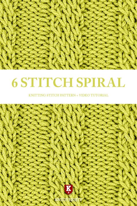 This knitting tutorial will help you learn how to knit the 6-stitch spiral cable stitch. This stitch uses simple cable techniques to create a complicated-looking cable motif. The 6-stitch spiral cable stitch would be great for aran sweaters, book covers, and home decor items! Yarn Activities, Ravelry Knitting Free, Knit Stitch Patterns Cables, Types Of Knitting Stitches, Knit Stitches For Beginners, New Stitch A Day, Textured Knitting, Stitch Dictionary, Knit Techniques