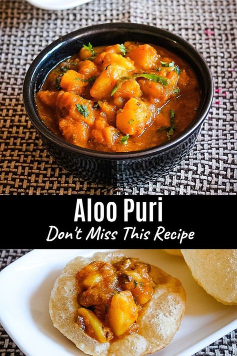 This easy-to-make, delicious Punjabi aloo puri makes a great weekend brunch or breakfast. This aloo curry is no onion no garlic gravy dish. Veg Breakfast Recipes, Garlic Gravy, Veg Breakfast, Aloo Curry, Puri Recipe, Aloo Recipes, Puri Recipes, North Indian Recipes, Punjabi Food