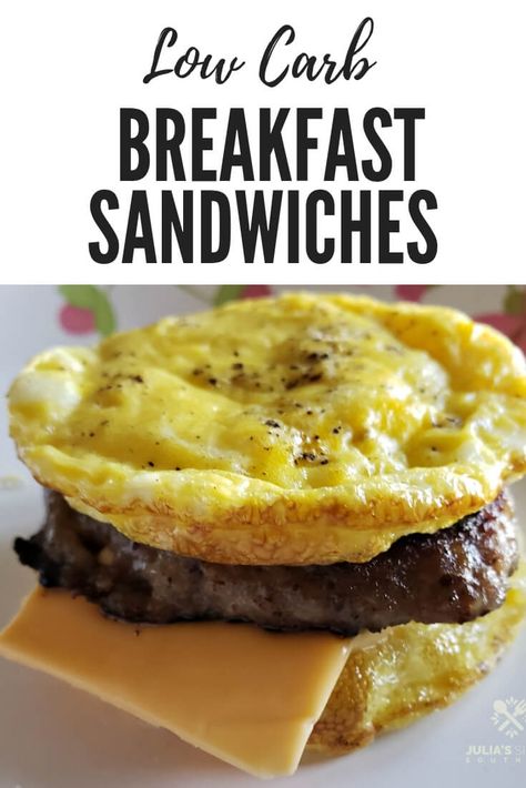 Low Carb Egg Muffin Sausage and Cheese Breakfast Sandwiches #quickrecipe #breakfastonthego #lowcarb #easyrecipe #ketofriendly Low Carb Egg Muffins, Desayuno Keto, Keto Breakfast Recipes, Egg Muffin, Cheese Breakfast, Low Carb Muffins, Keto Recipes Breakfast, Egg And Cheese, Keto Pancakes