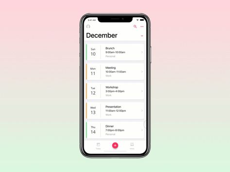 Calender Ui, Minimalist Calendar Design, Calendar Design Inspiration, App Animation, User Flow Design, Ux Writing, App Frame, Simple Calendar, Yoga App