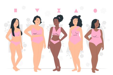 Body Diversity Illustration, Body Types Illustration, Female Body Shapes, Body References, Different Body Types, Png Illustration, Types Of Women, Illustration Fashion Design, Illustration Fashion