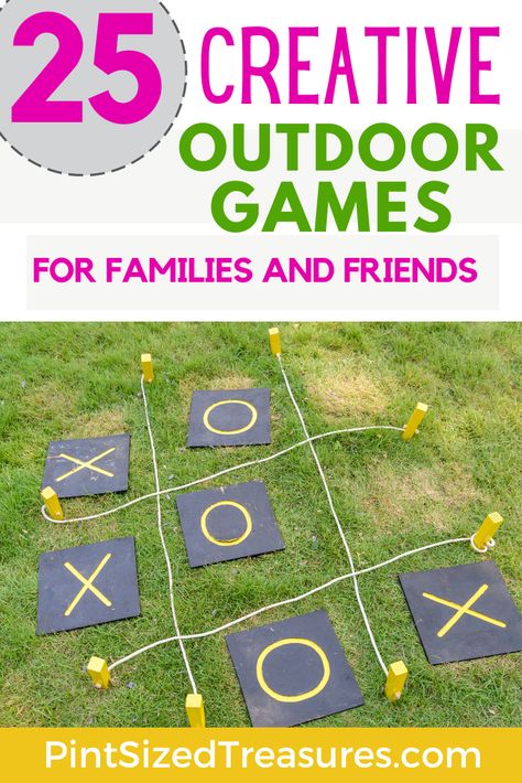 Love getting together with other families? Try these outdoor games for families that will bring lots of giggles, memories and “can you believe he did that” events! Why outdoor games? Because our kids need us to be COMPLETELY present with them — plus they need vitamin D3 (the sunshine vitamin)! #kids #outdooractivities #games #kidgames #fun #familyfun Fun Outdoor Games For Preschoolers, Outdoor Summer Games For Kids, Outdoor Games For Kindergarten, Outdoor Games For Preschoolers, Outdoor Games To Play, Games For Families, Memory Activities, Picnic Games, Outside Games