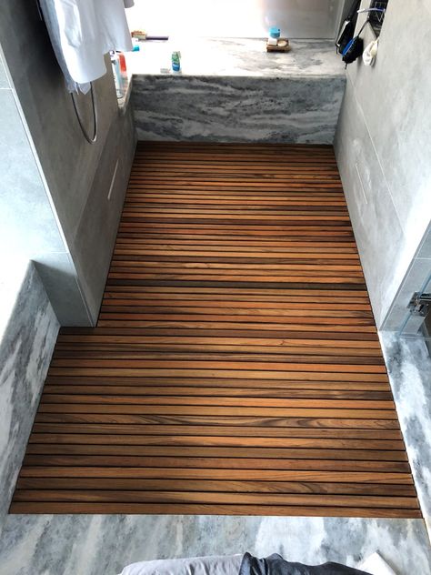 Wood Shower Mat, Teak Shower Mat, Bathtub Cover, Shower Area, Teak Oil, Custom Mats, Shower Mat, Rv Stuff, Mold And Mildew