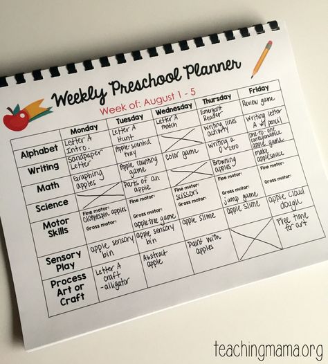 Printable Preschool Planner - On Sale Now! - Teaching Mama Preschool Planner, Aktiviti Tadika, Daycare Lesson Plans, Daycare Curriculum, Planning School, Preschool Prep, Homeschool Preschool Curriculum, Preschool Schedule, Homeschool Preschool Activities