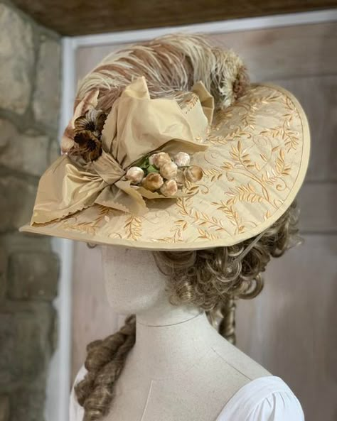 Farthingale Historical Hats on Instagram: "A new Silk Georgian Bergere commission now with its happy new owner😊" Dnd Jewelry, 1790s Fashion, 18th Century Hats, Historical Outfits, Baroque Dress, Historical Hats, Designing Clothes, Colonial Dress, Regency Era Fashion