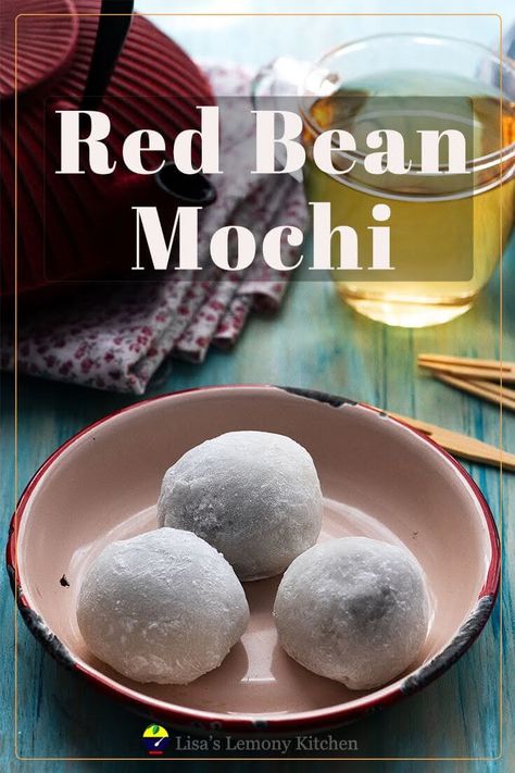 Daifuku Cakes Mochi With Red Bean Paste, Mochi Recipe Red Bean, Rice Dough Recipe, Mochi With Rice Flour, Chinese Mochi Recipe, Mochi Dough Recipe, Healthy Mochi, Red Bean Mochi Recipe, Daifuku Recipe