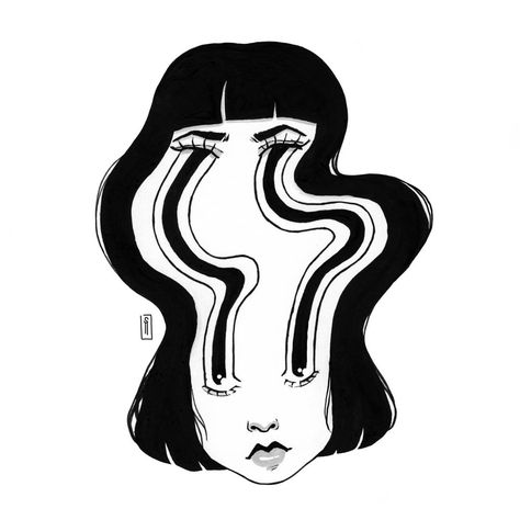 Two Faces Illustration, Black And White Illustration Drawings, Surrealist Sketch, Illustration Art Black And White, Doodle Black And White, Noir Illustration, Tattoos Black And White, Black White Illustration, Surreal Illustration