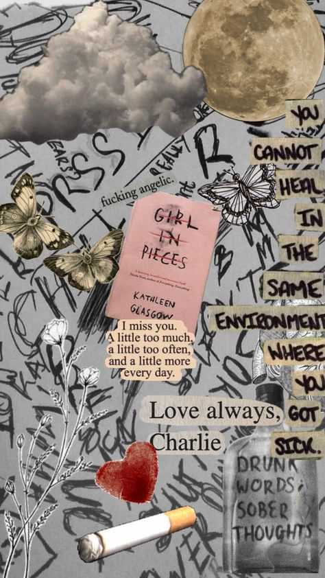 #girlinpieces Kathleen Core, Charlie Davis, Vintage Moodboard, Design Collage, Nerd Problems, Reading Goals, Book Nerd Problems, Vintage Collage, Love Always