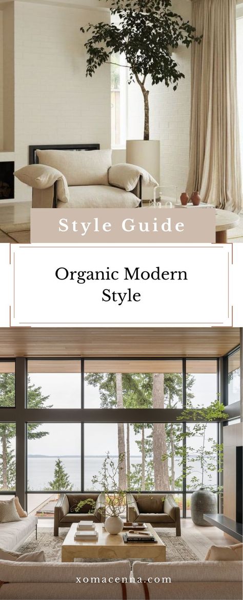 This quick guide to organic modern design describes this serene style while also explaining why I love incorporating it into my unique designs. Organic Modern Design Home, Organic Home Style, Two Coffee Tables Side By Side, Organic European Decor, Modern Organic Interior Moodboard, Interior Design Modern Organic, Elegant Organic Interior, Organic Modern Interior Design Bedroom, Modern Organic Natural Decor