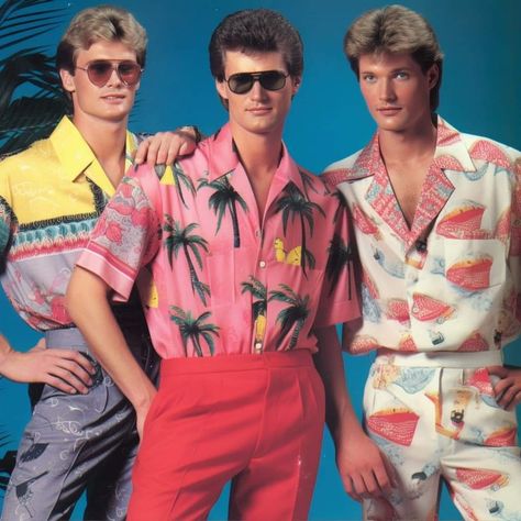 Miami Vice Mens Outfit, Barbie Movie Outfits Men, Ken Outfit Ideas For Men, 80s Miami Fashion, Miami Vice Party Outfit, Miami Mens Fashion, Miami Vice Outfit, Hawaiian Man, Retro Outfits 80s Style