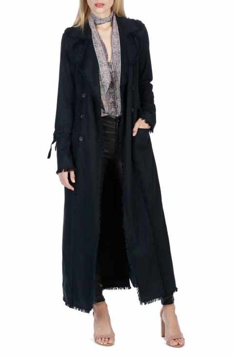 PAIGE Norma Bell Sleeve Trench Coat Long Duster, Peacoats, Blazers For Women, Flared Sleeves, Bell Sleeve, Winter Coat, Double Breasted, Duster Coat, Bell Sleeves