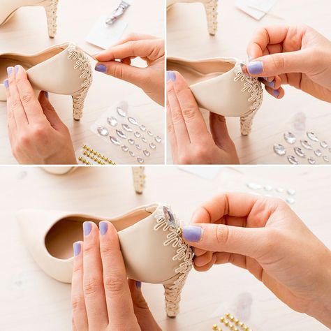 These two supplied hacks are exactly the style upgrade you need for your wedding day! Diy Wedding Heels, Decorate Shoes, Upcycle Shoes, Diy Wedding Shoes, Diy Heels, Shoe Refashion, Shoe Makeover, Diy Sandals, Wedding Shoes Comfortable