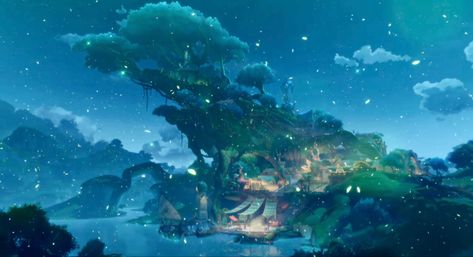 #genshinimpact #genshin #sumeru #background #wallpaper Sumeru Background, Wow Of Warcraft, Cool Desktop, Landscape Wallpaper, Background Wallpaper, Scenery Wallpaper, Anime Background, Aesthetic Backgrounds, Landscape Art