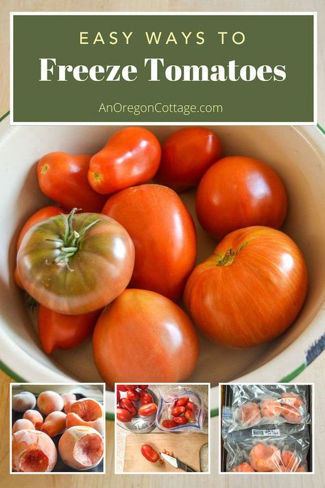 Can you freeze tomatoes? Yes - and it's super easy! Freeze them whole for using all year long in recipes, or freeze them cored for canning of sauces, or even freeze them diced for convenient recipe-ready tomatoes. Freeze Fresh Tomatoes, Freezing Fresh Corn, Weekday Recipes, Freezing Peppers, Freezing Tomatoes, Best Vegetable Recipes, Quick Pizza, Roasted Tomato Sauce, Healthy Vegetable Recipes