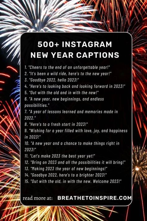 New Year Note For Instagram, Caption For 2024, New Year Notes For Instagram, 2023 End Captions For Instagram, New Year Recap Caption, Caption For Last Day Of Year, Caption For Year Ending Post, New Year Captions Instagram 2024, New Year Photo Captions