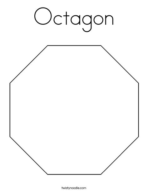 Octagon Coloring Page - Twisty Noodle Opposites Preschool, Subbing Ideas, Bee Hive Craft, Card Shapes, Kindergarten Math Worksheets Free, Shape Coloring Pages, Purple Martin, Kindergarten Songs, Preschool Letter