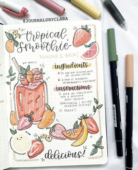 12 Bullet Journal Ideas to Inspire Your Layouts | LoveCrafts 2024 Bujo, Scrapbook Recipe Book, Homemade Recipe Books, Recipe Book Design, Bts Journal, Diy Cookbook, Recipe Book Diy, Homemade Cookbook, Recipe Drawing