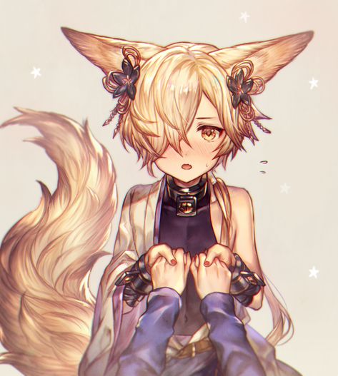 Anime Fox Boy, Anime Traps, Fox Boy, Fox Girl, Cool Anime Guys, Anime Wolf, Anime Child, Manga Cute, Anime Baby