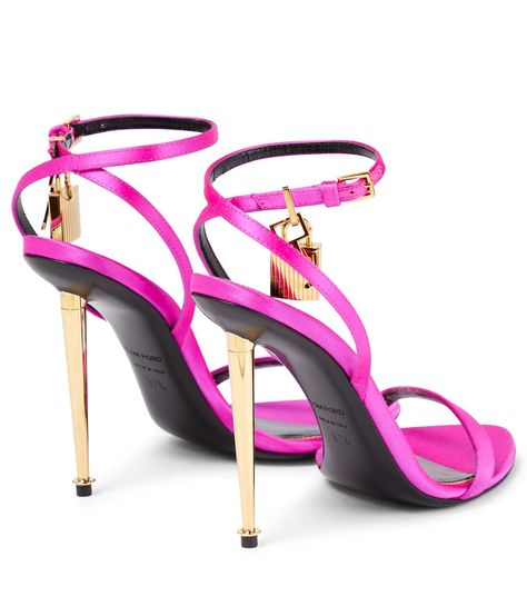 Tom Ford - Padlock satin sandals | Mytheresa Shoes 2022, Satin Sandals, Cute Shoes Heels, Fab Shoes, Together We Can, Ankle Straps, Pink Satin, Cute Shoes, Sling Backs