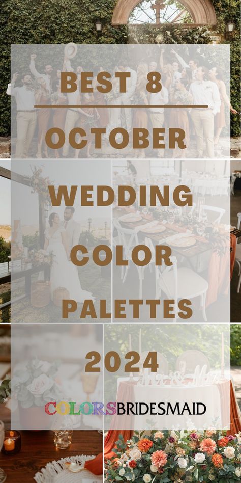 October Wedding Light Colors, Wedding Colors With Burnt Orange, Fall Wedding Cinnamon Color, Bridesmaid Dresses For October Wedding, Fall 2024 Bridesmaid Dresses, Oct Wedding Colors, Harvest Wedding Colors, Wedding Themes October, Fall Wedding October Color Palettes