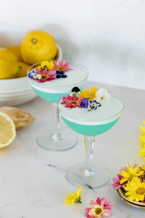 Gin Sour Recipe, Blueberry Banana Smoothie Bowl, Gin Tonic Recipe, Blueberry Cocktail, Blueberry Gin, Mint Cocktails, Gin Sour, Blueberry Banana Smoothie, Banana Smoothie Bowl