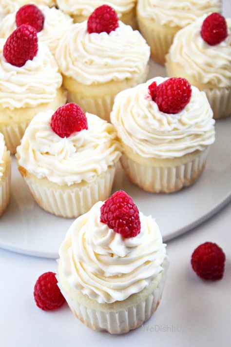 The Best Raspberry Cream Cheese Filled Cupcakes are so easy to make . Starting with a white cake mix and adding fresh raspberries, cream cheese and butter cream frosting. Raspberry Filled Cupcakes With Cream Cheese Frosting, How To Make Cream Filled Cupcakes, Raspberry Filled Vanilla Cupcakes, White Filled Cupcakes, White Cupcakes With Raspberry Filling, Raspberry Cream Cheese Cupcakes, Lemon Raspberry Cupcakes With Filling, White Cake Mix Cupcake Recipes, Filled Cupcake Recipes