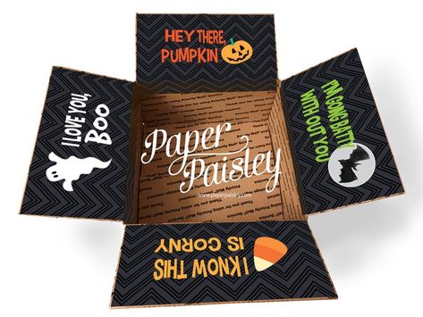 Sandboxx | The top 10 best Halloween care package gifts Anniversary Care Package, Care Package Decorating, Deployment Packages, Halloween Care Packages, Usps Boxes, Package Sticker, Halloween Gift Baskets, Deployment Care Packages, Hey There Pumpkin