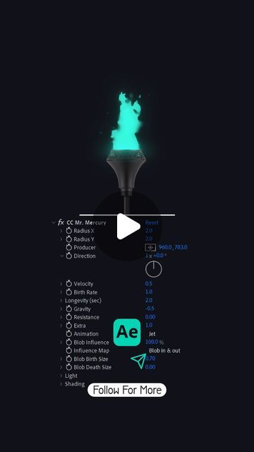 Zaheer Hashemi on Instagram: "🔥 Created this mesmerizing flame effect using CC Mr. Mercury in Adobe After Effects! Check out the settings for Radius, Velocity, and Blob Influence to achieve this look. Follow for more creative tutorials! ✨ #MotionDesignMagic #AdobeAfterEffects #CreativeProcess"  #AdobeAfterEffects #MotionGraphics #VisualEffects #CCMrMercury #GraphicDesign #DigitalArt #VideoEditing #CreativeEditing #DesignInspiration #VFX #DesignCommunity #Animation #AfterEffectsMagic #ArtOfEffects #EditingSkills #VisualArt #FlameEffect #DesignDaily #CreativeTools #MotionDesigners #VideoProduction #FXArtist #ArtisticExpression #GraphicArt #DesignTricks #CreativeContent" After Effects Motion Graphics Ideas, Vfx After Effects, Ae Tutorial, After Effects Animation, Creative Animation, Adobe After Effects Tutorials, Vfx Tutorial, Ux App Design, Motion Graphics Tutorial