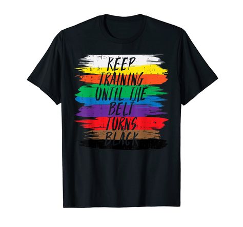 PRICES MAY VARY. Grab this Keep Training Until Belt Turns Black T-Shirt for your dad, mom, brother, sister, son, daughter, boyfriend or girlfriend! It's the perfect gift idea & present for Birthday, Mother's Day, Father's Day Or Christmas 2019 This Keep Training Until Belt Turns Black T-Shirt is a perfect gift for martial arts lovers, karate teachers, instructors and sensei men, women, kids who will proudly wear this inspirational kenpo isshinryu shotokan kyokushin karate martial art apparel Lig Martial Arts Clothing, Kyokushin Karate, Present For Birthday, Karate Martial Arts, Martial Art, Christmas 2019, Brother Sister, Art Gift, Branded T Shirts