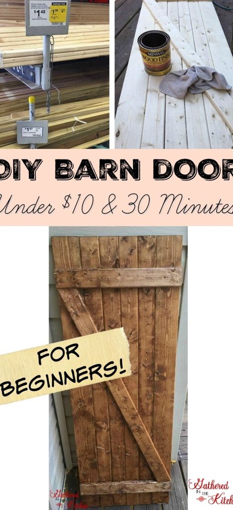 DIY Barn Doors are all the craze these days and boy do I LOVE them!! I have ideas for barn doors all over my house!!! I started by making a 4′ x 1.5′ barn door for my family room wall with super high ceilings! The entire cost for the wood was only $6.40 and only … Koti Diy, Family Room Walls, Diy Barn, Diy Barn Door, Diy Bar, Diy Holz, Barn Doors Sliding, Night Stand, Ikea Hacks