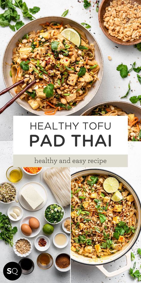 This fast and easy Tofu Pad Thai recipe comes together in 30 minutes with simple ingredients like rice noodles, lime, peanut butter, and fresh herbs. 30-Minute Vegetarian Tofu Pad Thai Recipe. Easy Pad Thai for Dinner and Lunch. Simple Recipe. | Full of Protein | Simply Quinoa Quinoa Pad Thai, Easy Healthy Pad Thai, Meal Prep Pad Thai, Rice Noodle Pad Thai, Fresh Vegetarian Dinner, Low Calorie Pad Thai Recipe, Tofu Thai Recipes, High Protein Pad Thai, Easy Tofu Lunch Recipes