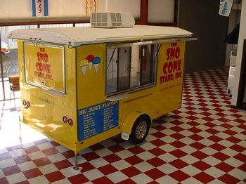 Shave Ice Snow Cone Trailer, Shaved Ice Trailer, Shaved Ice Recipe, Snow Maker, Ice Recipe, Snow Cone Stand, Ice Truck, Food Trailers, Sno Cones