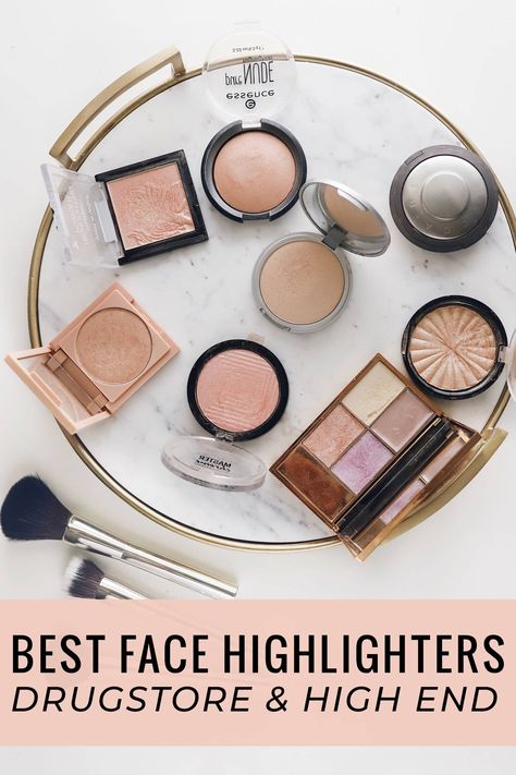 best face highlighter - drugstore and high end options for every budget! #makeup #beauty #beautyblogger #drugstoremakeup #highlighter